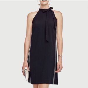 Ann Taylor Black Bow Accent Halter Dress